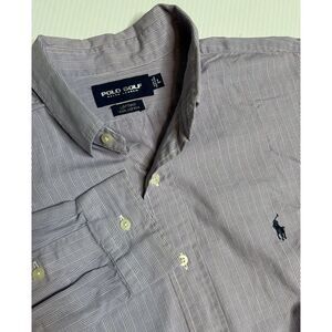 Polo Golf  Ralph Lauren Mens L Purple‎ Plaid Lofting Long Sleeve Button Up Shirt